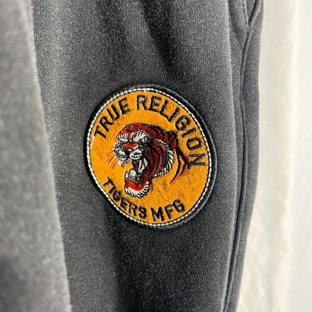 True Religion Tiger Baggy Vintage Sweatpants Gray 3XL